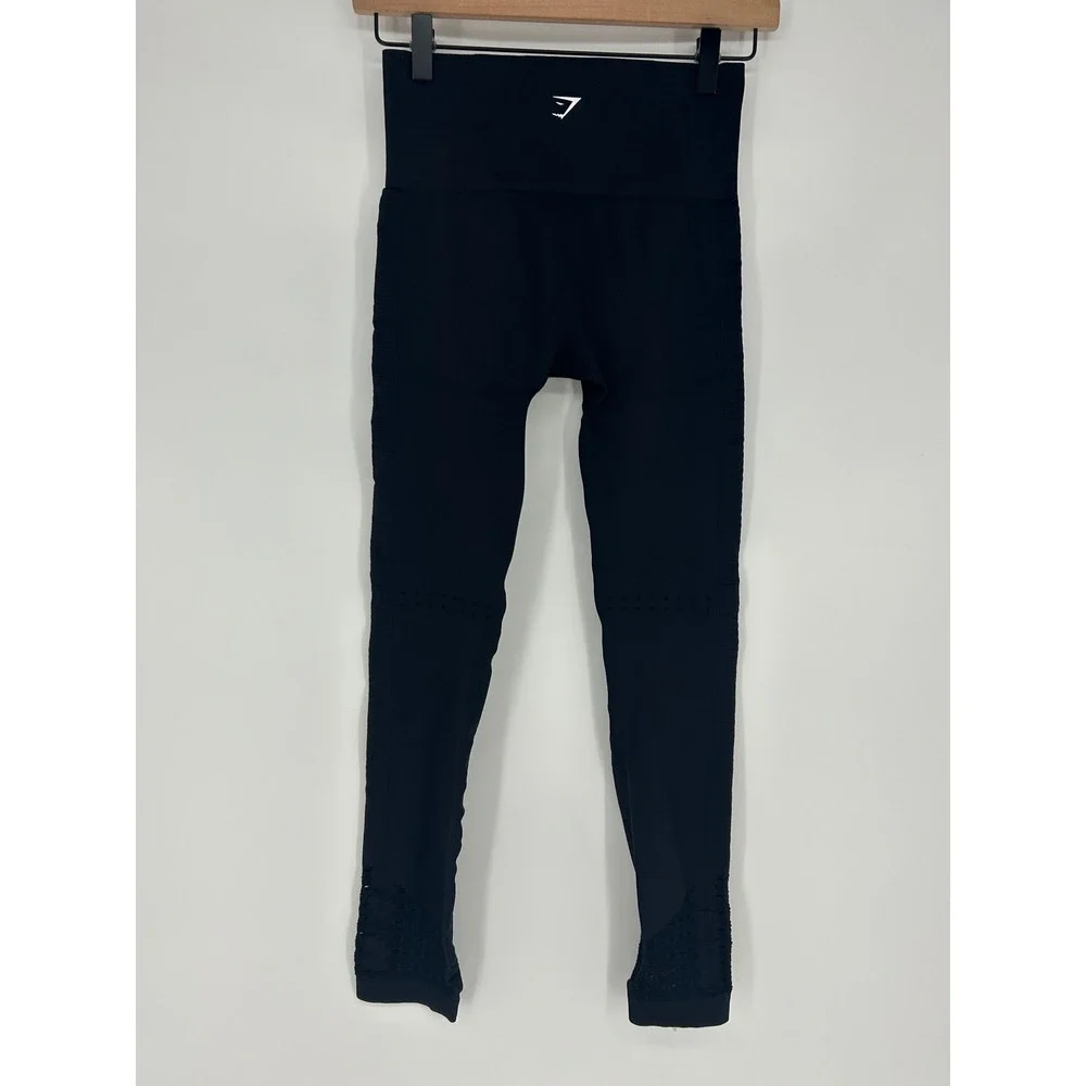 Gymshark Women's Black Razor Cut Out Leggings In Small- Athleisure Activewear